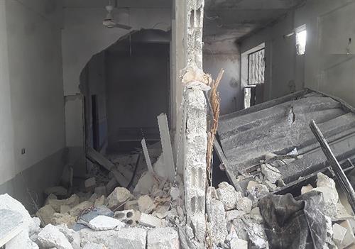 A Medical Teams International-supported health center in Syria, immediately after an airstrike
