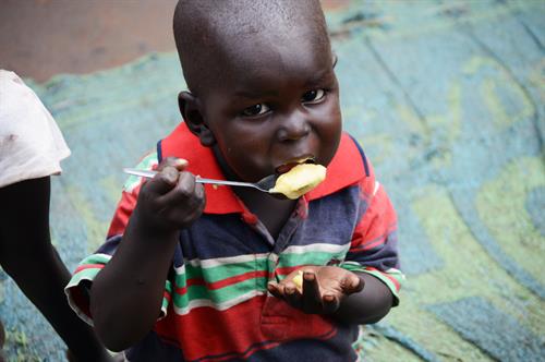 Monyjok, a little boy from South Sudan who receives emergency supplements from the World Food Program